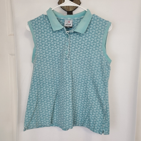 (1005) Ativa Woman's Activewear Workout Shirt, Size: Large Color: Seafoam Green - Picture 5 of 13